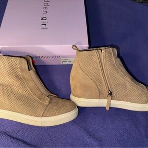 Madden Girl Beige Wedge Sneakers